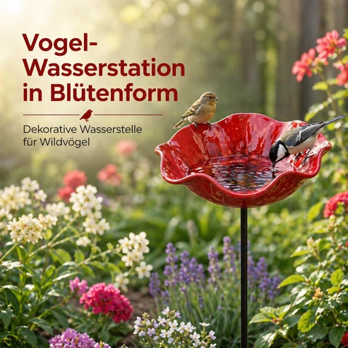 Vogelblüten - Handgefertigte Vogeltränke in Blütenform | 4er-Set – Bild 2