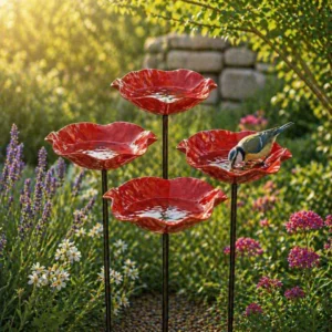 Vogelblüten - Handgefertigte Vogeltränke in Blütenform | 4er-Set
