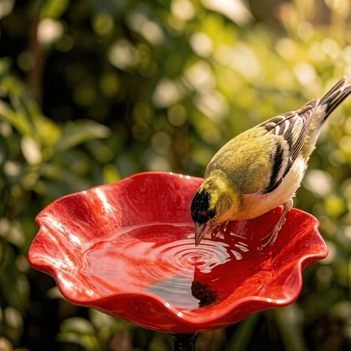 Vogelblüten - Handgefertigte Vogeltränke in Blütenform | 4er-Set – Bild 5