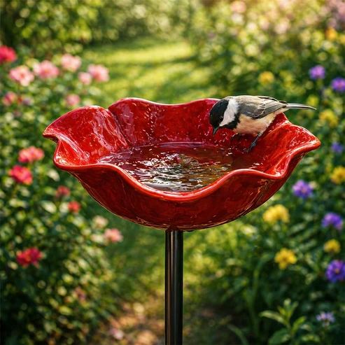 Vogelblüten - Handgefertigte Vogeltränke in Blütenform | 4er-Set – Bild 8