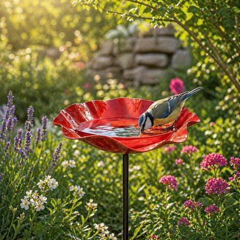 Vogelblüten - Handgefertigte Vogeltränke in Blütenform | 4er-Set – Bild 12